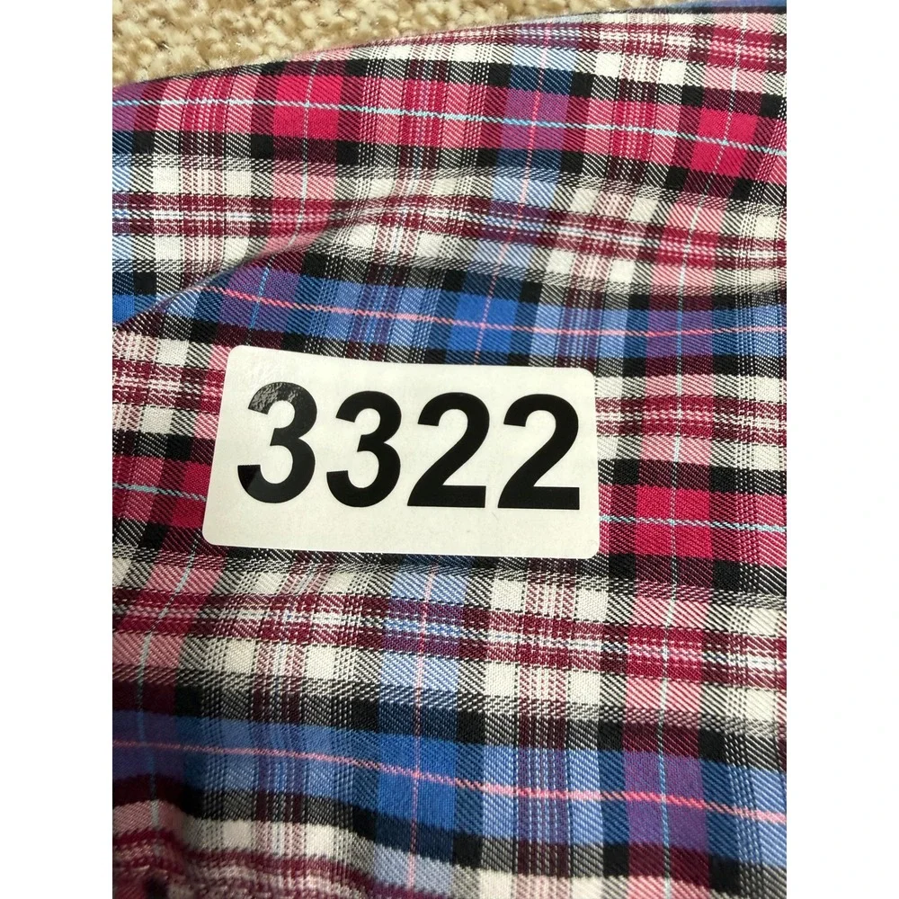 Peter Millar Crown Mens Large Plaid Button‎ Down Shirt Blue Pink Long Sleeve